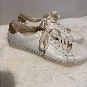 Michael Kors White and Gold Athletic Shoes